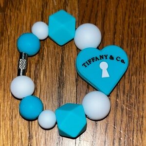 Handmade Tiffany & Co. Teal Keyhole Beaded Tumbler Stanley cup charm Bracelet